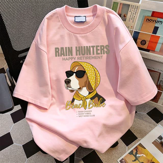 COD (จัดส่งภายใน 24 ชั่วโมง) BOOM เสื้อยืดโอเวอร์ไซซ์ผู้หญิง ผ้านุ่มหนา Beagle แฟชั่นสไตล์เกาหลี