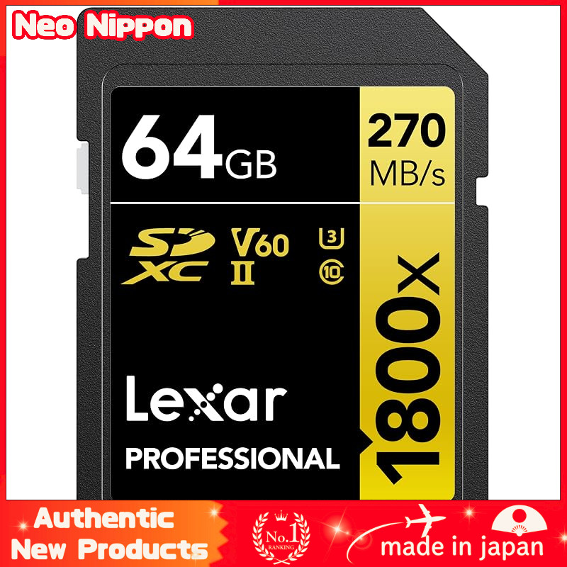 Lexar SD Card Professional 1800x SDXC Card Max Read Speed 280MB/s Write Speed 210MB/s UHS-II Class 1