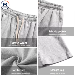 MEFEEE กางเกงวอร์มขากว้างทรงหลวม Unisex กางเกงกีฬาอเนกประสงค์สีดําสีเทา