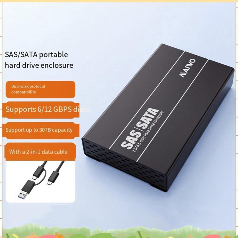 SAS/SATA กล่องใส่ฮาร์ดไดรฟ์ภายนอก 2.5/3.5 นิ้ว SAS/SATA HDD Case Sata to Type-C Hdd Dock รองรับสูงสุ