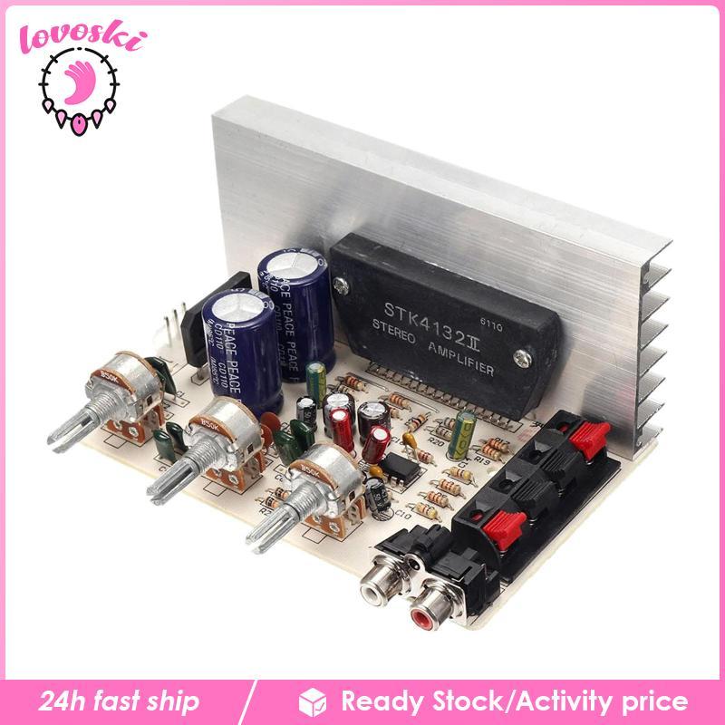 [Lovoski] DC 12V DX0408 ดิจิตอลเสียงเครื่องขยายเสียงสเตอริโอโมดูลบอร์ด DIY 100W