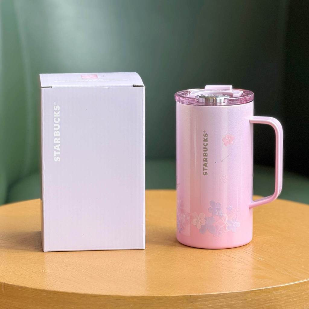 Starbucks Cherry Blossom Cup 2026 Twilight Cherry Blossom Butterfly สํานักงานมูลค่าสูงสแตนเลสความจุข