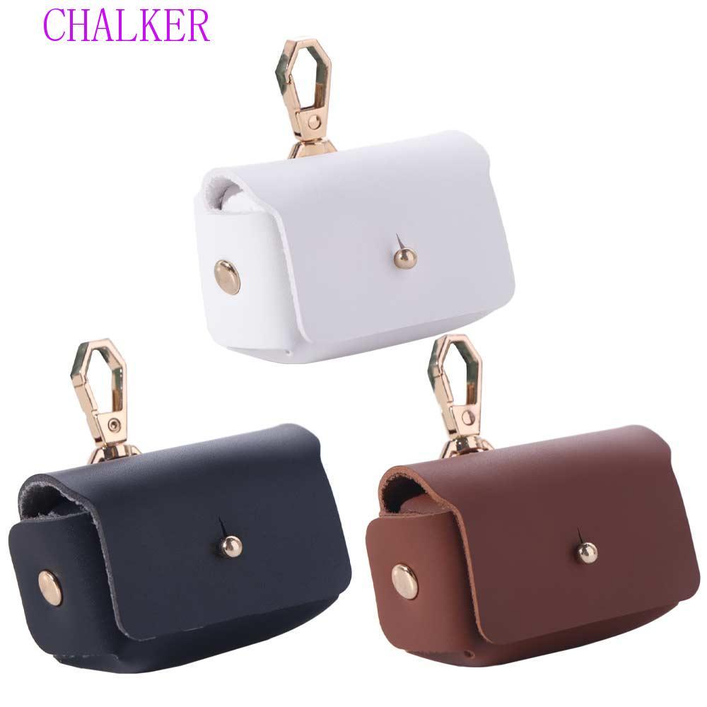 กล่องเก็บแหวนสุนัข CHALKER สีทึบป้องกันการสูญหายกระเป๋าเครื่องประดับคอจี้หนังมินิแฟชั่นผู้ถือแหวนสัตว์เลี้ยง