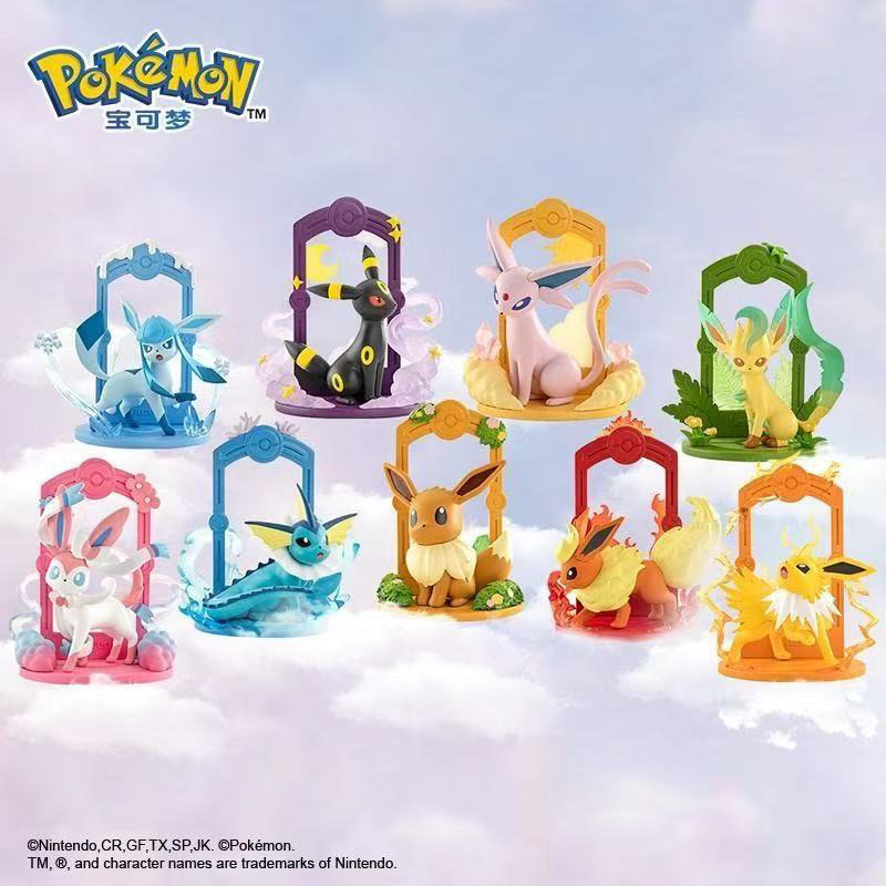 ของแท้ Playism Lets Go Eevee Generation Pokémon Mystery Box รูปอุปกรณ์ต่อพ่วงเครื่องประดับคอลเลกชันข