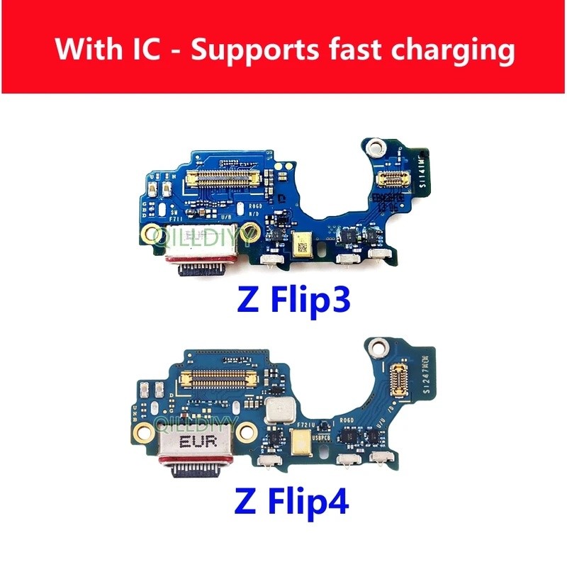 USB ชาร์จพอร์ต Flex Cable Connector สําหรับ Samsung Galaxy Z Flip3 5G Flip 3 F711B Z Flip4 Flip 4 F7