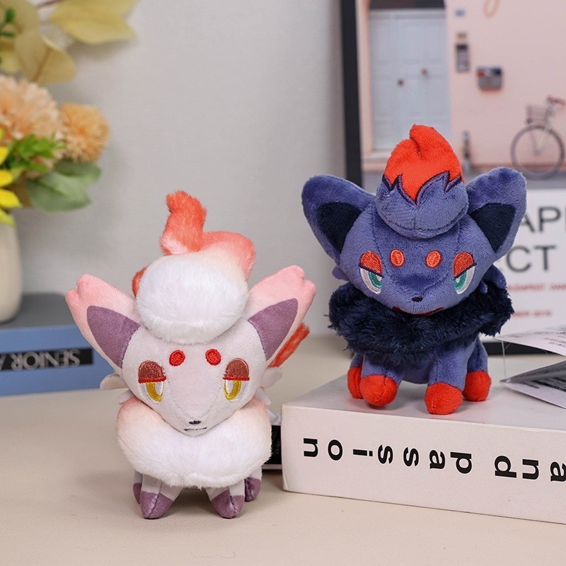 13 ซม.น่ารัก Zorua Hisuian Zorua ตุ๊กตาสะสมของเล่น Soft Pocket Monster ตุ๊กตาตุ๊กตาพวงกุญแจจี้อะนิเม