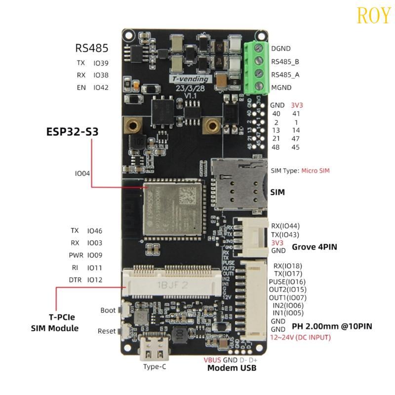 ROY T-Vending ESP32-S3 Iot ESP32-S3-WROOM-1 DualCore XTensa LX7 MCU พอร์ต TTL RS485