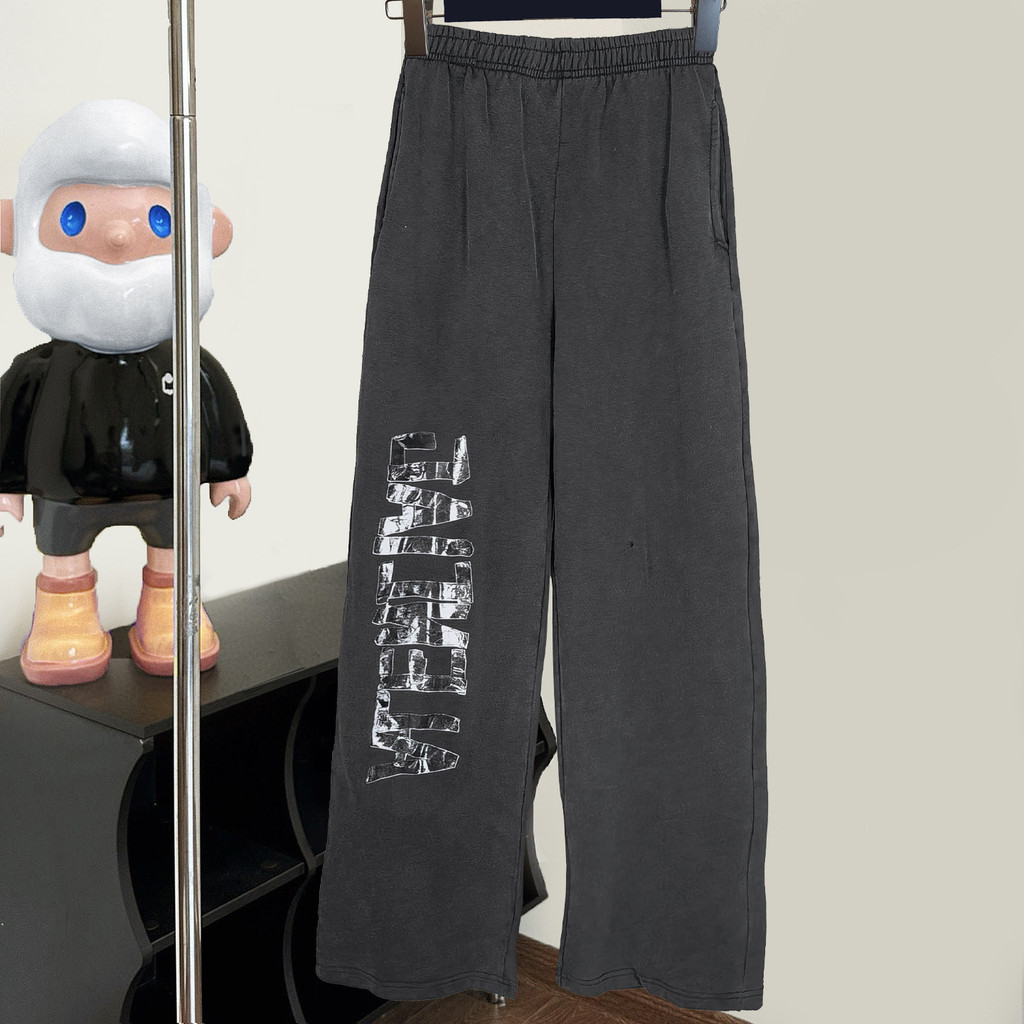 4IFH BLCG Paris Masking Tape Letter Sports Sweatpants B ผู้ชายผู้หญิงกางเกงลําลอง