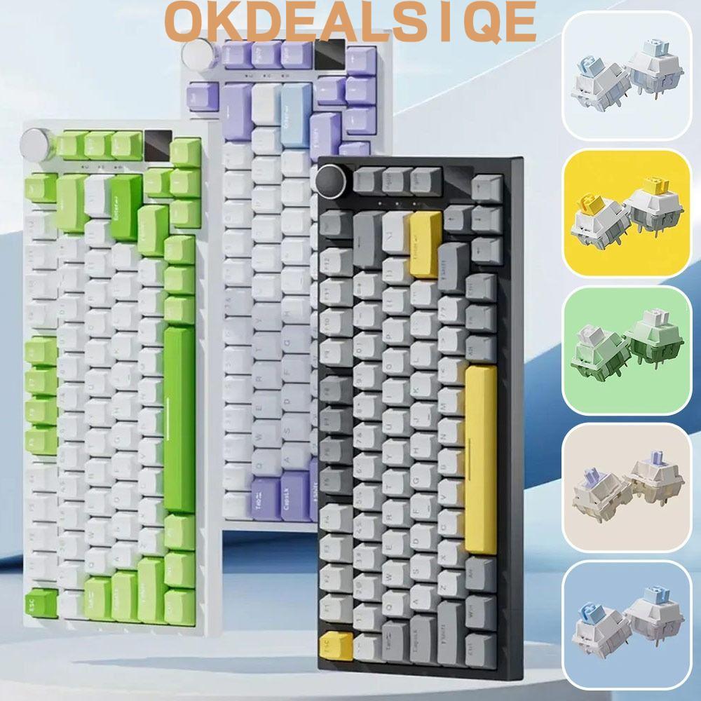 OKDEALS1QE Gaming Keyboard, Silent Backlit Mechanical Keyboard, AK820 82-Key พร้อม Knob Wired Keyboa