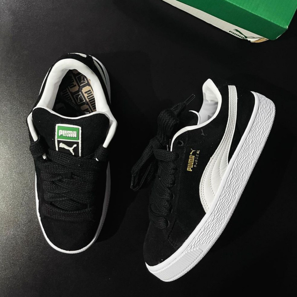 Puma suede XL รองเท้า unisex - สีดําและสีขาว คุณภาพสูง 100%