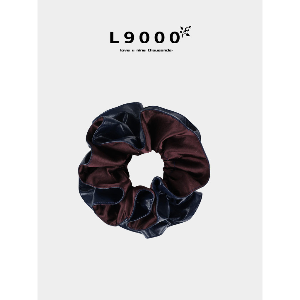 L9000/การจับคู่สีหมู Scrunchy แหวนผมหญิง 2026 สไตล์ใหม่ High-End หนัง pu เชือกหัวฤดูร้อนกํามะหยี่ He