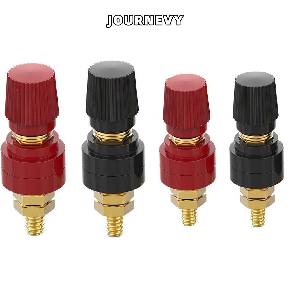 JOURNEVY โพสต์เทอร์มินัลบล็อก, M6 M8 สีแดงสีดํา Binding Post Terminal, ทองเหลือง Binding Post