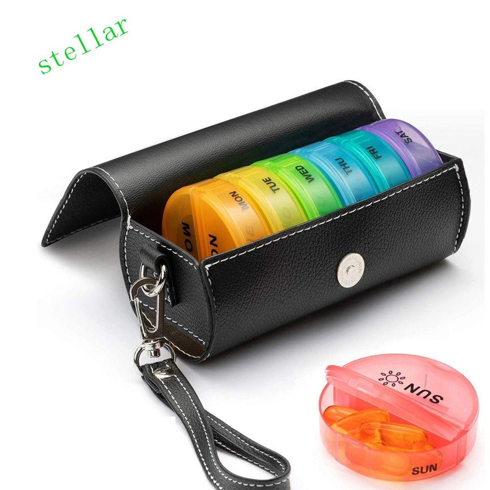 STELLARTECH ที่เก็บวิตามิน 14-Grid, ภาชนะบรรจุยาสัปดาห์ Mark 7-Day Pill Organizer, สะดวกนํากลับมาใช้