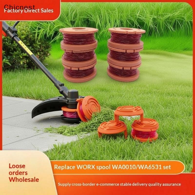 [Chc] ชุดเปลี่ยนท่อกันขนหญ้าไนลอนสําหรับ WORX WA0010 WA6531 พร้อมฝาปิด SPOOL สําหรับทุกวัน Garden Ca