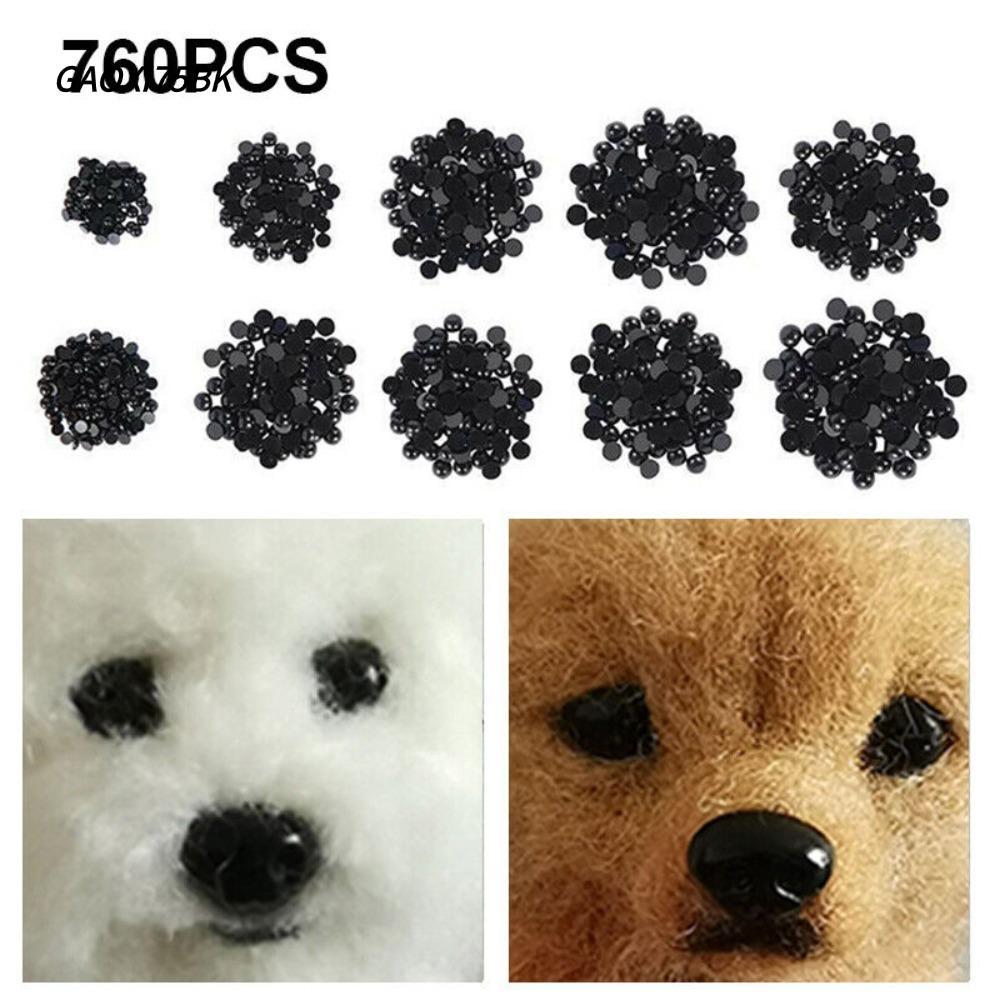 GAOXI75BK ตุ๊กตาจมูก 760 ชิ้นทําหัตถกรรมสกรูพลาสติกของเล่นนุ่มสีดําความปลอดภัย Eyes