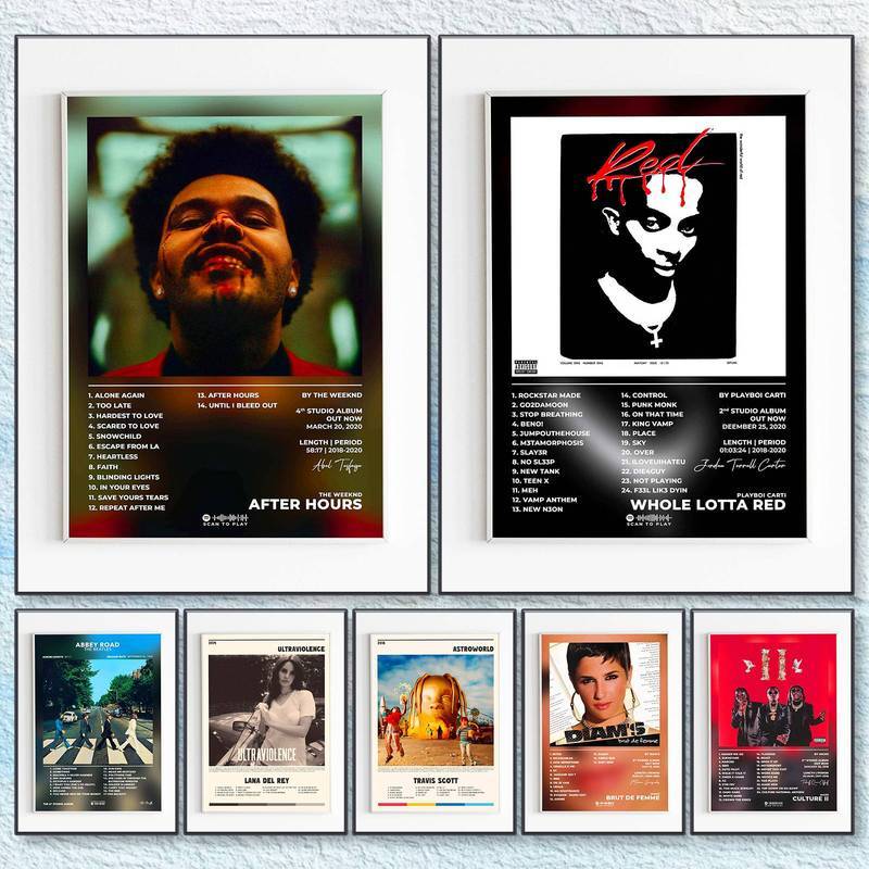 Hip Hop Rap Music Poster Series 7 European American R&B Album Cover Art HD Waterproof Canvas Wall Ar