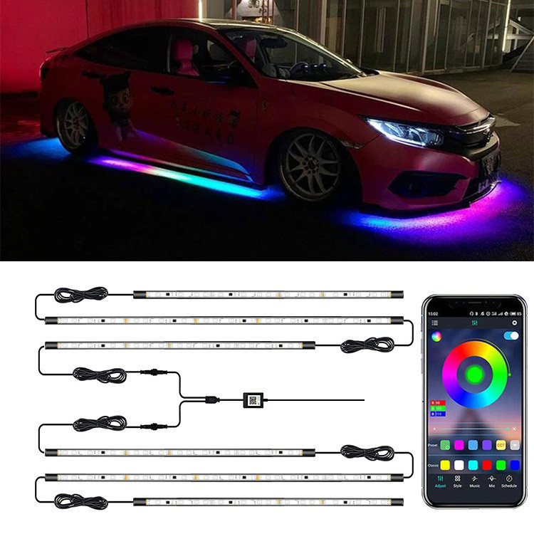 รถแชสซี 6PCS One สําหรับหก APP Symphony Long Strip ไฟดําน้ํา 300LED RGB Ambient Light 2026.7.19z0903