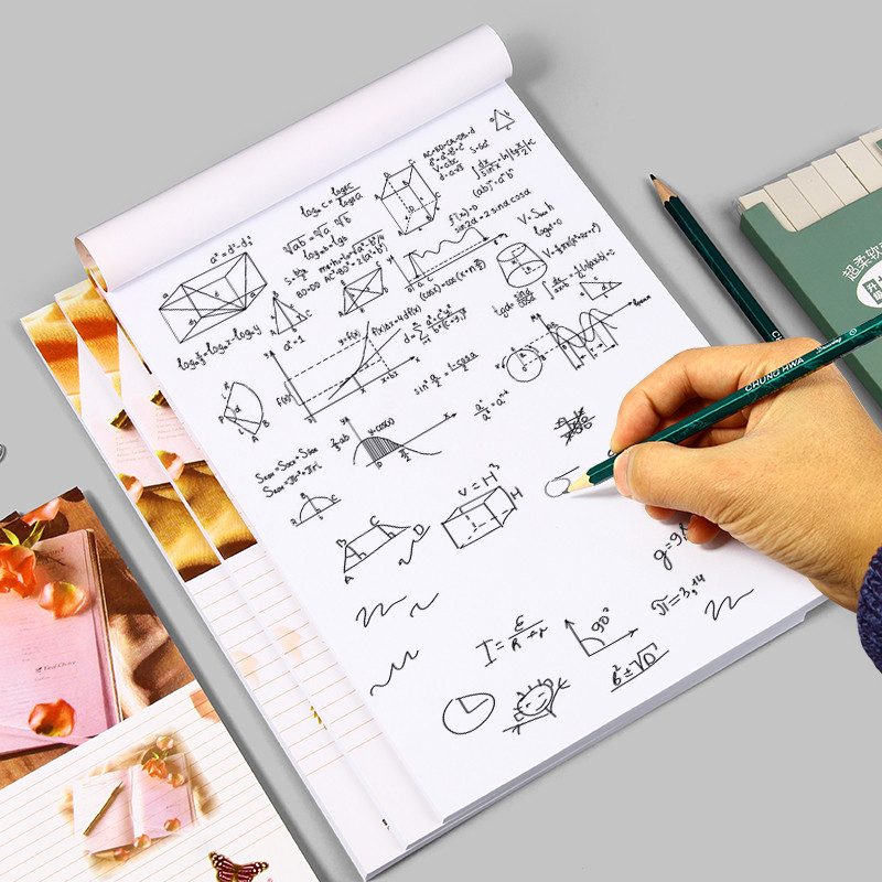 A4 Sketchpad โน้ตบุ๊คขนาดใหญ่ A5 Notepad นักเรียนคํานวณกระดาษสีขาว Flip Up A6 Notepad ภาพวาดศิลปะ Sk