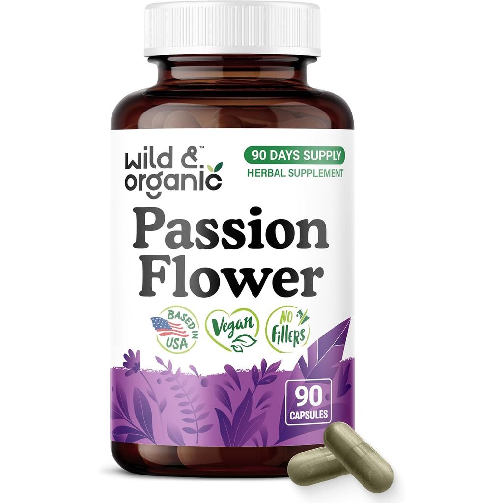 Wild & Organic Passion Flower Capsules 600 มก. - รองรับ - 90 นับ