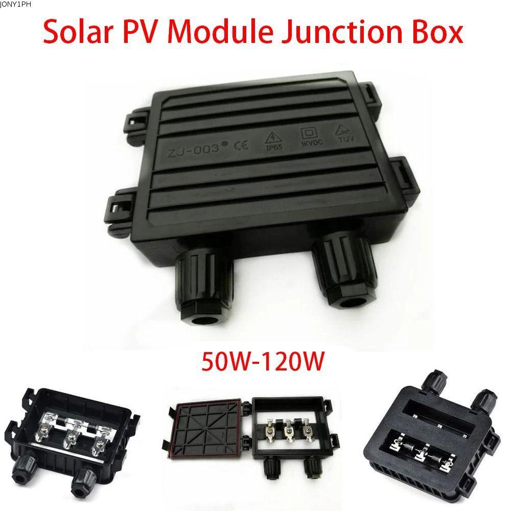 JONY1PH 1 ชิ้น PV โมดูลกล่อง, 50 W-120 W 6A IP65 กันน้ํากล่อง, เครื่องมือทดสอบไฟฟ้าสีดําสําหรับ 6.5A