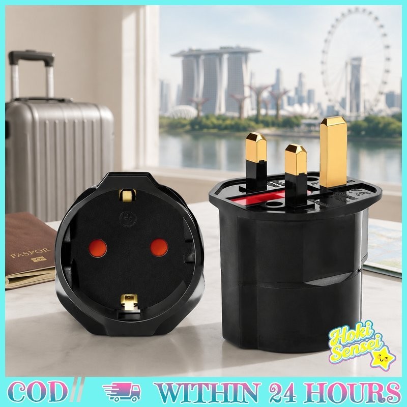 Overseker EU To UK Adapter Plug Europe To England Singapore Malaysia Travel Adapter
