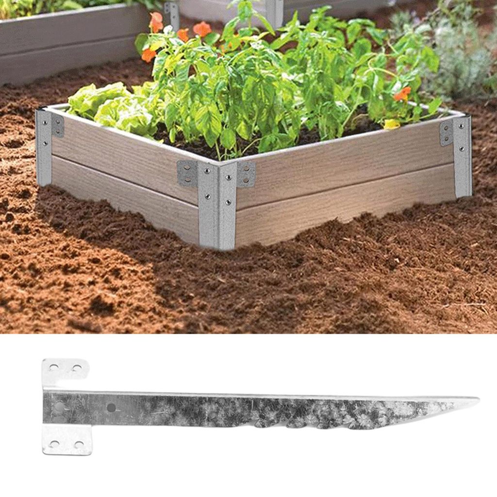 [CSS] 10 แพ็ครถไฟขนาดเล็กวงเล็บ Sleeper เหล็กชุบสังกะสีสวน Timber Sleeper วงเล็บสําหรับ Planter เตีย