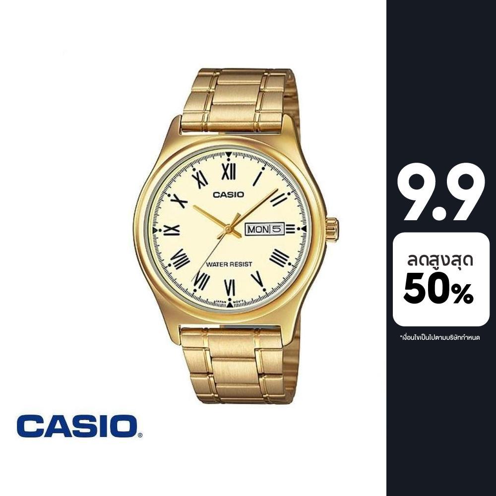 CASIO นาฬิกาข้อมือ CASIO รุ่น MTP-V006G-9BUDF วัสดุสเตนเลสสตีล สีทอง