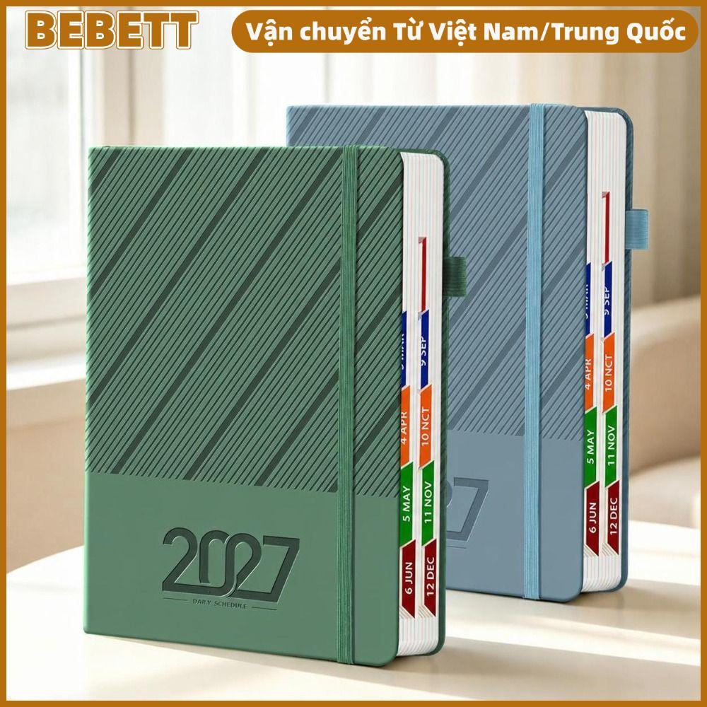 BEBETTERM 2027 Agenda Book, A5 To Do Listing Book, Portable Textured PU Planner Reminder Daily Plann
