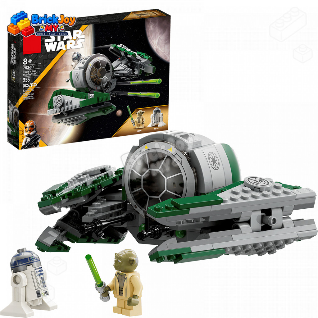 75360 Yodas Jedi Starfighter Building Blocks ชุด Space Fighter จอแสดงผลของเล่นสะสมของขวัญการศึกษาสํา