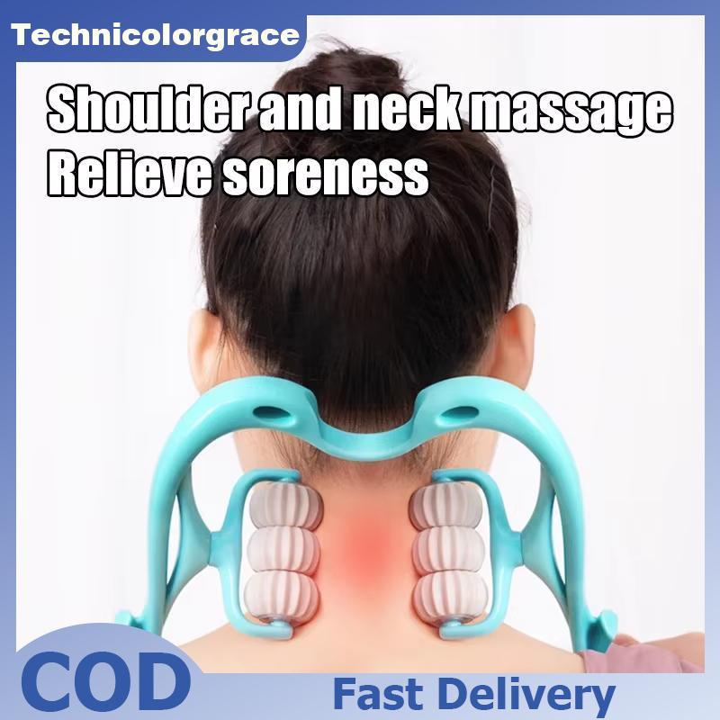Technicolorgrace แบบพกพามือถือคอไหล่นวด 6 นวด Nodes กล้ามเนื้อ Relaxer สําหรับรถยนต์ Home Travel Sor
