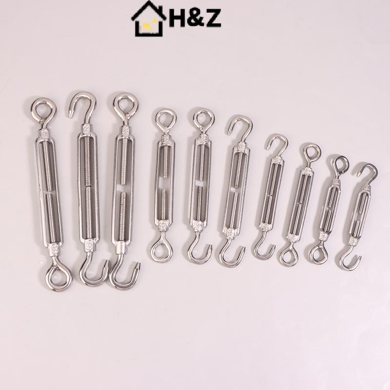 H&Z 1 PC OC/OO/CC ประเภท M4 M5 M6 M8 สแตนเลส 304 ปรับโซ่ Rigging Hooks Eye Turnbule เชือกลวดอุปกรณ์ค