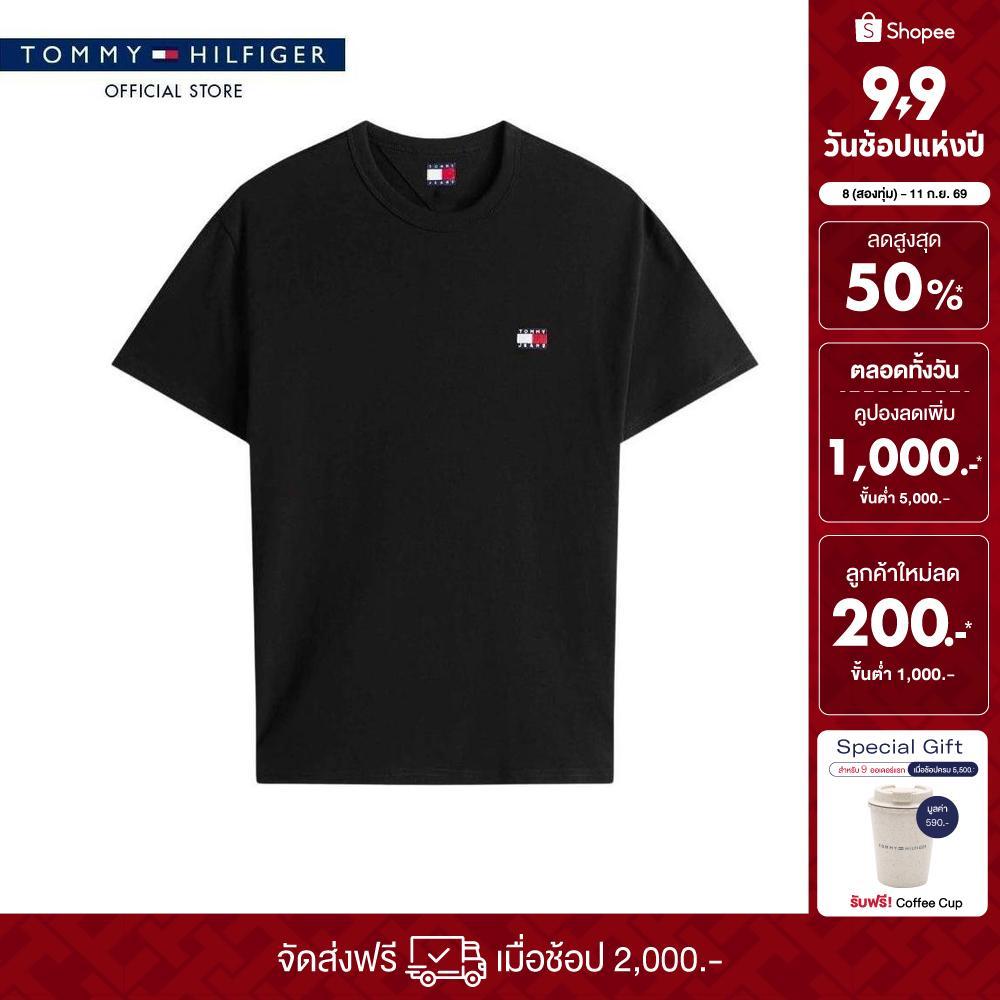 [ลดเพิ่ม 15% โค้ด 15ST19999] Tommy Hilfiger เสื้อยืด ผู้ชาย รุ่น DM0DM20322 BDS - สีดำ ทรง Regular Fit