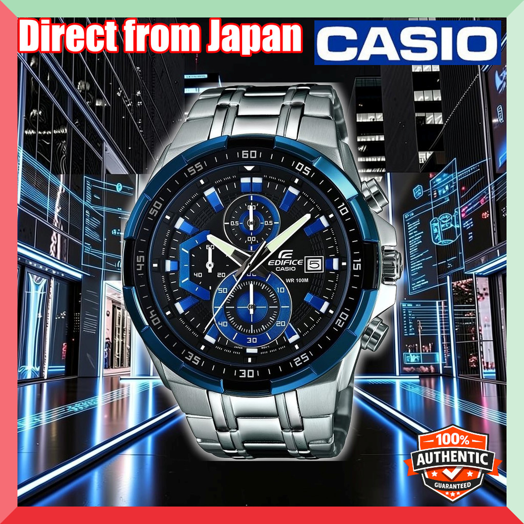 Casio EDIFICE Quartz Men's Watch EFR-539D-1A2V Black/Blue [Parallel Import] นาฬิกาผู้ชาย 【Direct fro