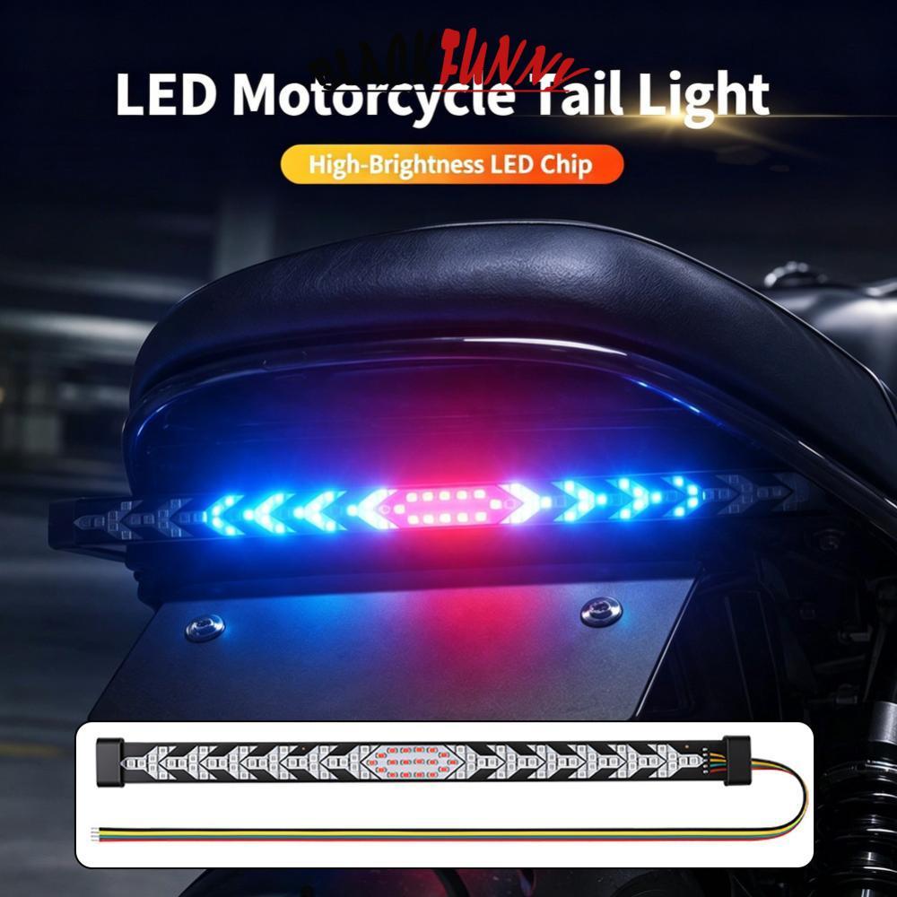 BLACKFUNNY 12-24V 30 ซม.รถจักรยานยนต์ลําดับ LED Fish Bone Tail สไตล์ Light Strip สําหรับรถกระบะ E-Mo