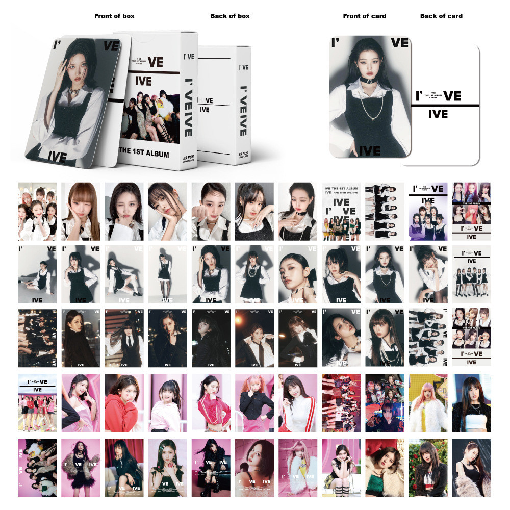 IIVE THE 1ST ALBUM Official Photocard 55 ชิ้น/กล่อง lomo การ์ด Zhang Yuanying Lee Hyun-rui LIZ9/9