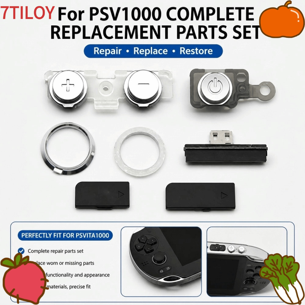 7TILOYSHOP ปุ่มเปลี่ยน, ปลั๊กฝุ่นซ้ายและขวาปุ่มปรับระดับเสียงกุญแจ, ปุ่มทริกเกอร์แถบตกแต่งอะไหล่ซ่อม