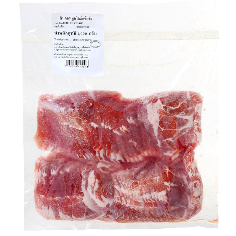ท็อปส์สันคอหมูสไลด์แช่แข็ง 1000กรัม Tops Frozen Sliced Collar Pork 1000g.