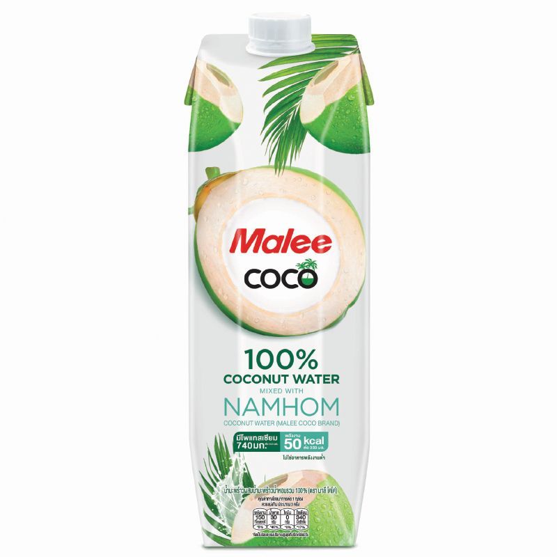มาลีโคโค่น้ำมะพร้าวน้ำหอม100เปอร์เซ็นต์ 1000มล. Malee Coconut Water Namhom 100percent 1000ml.