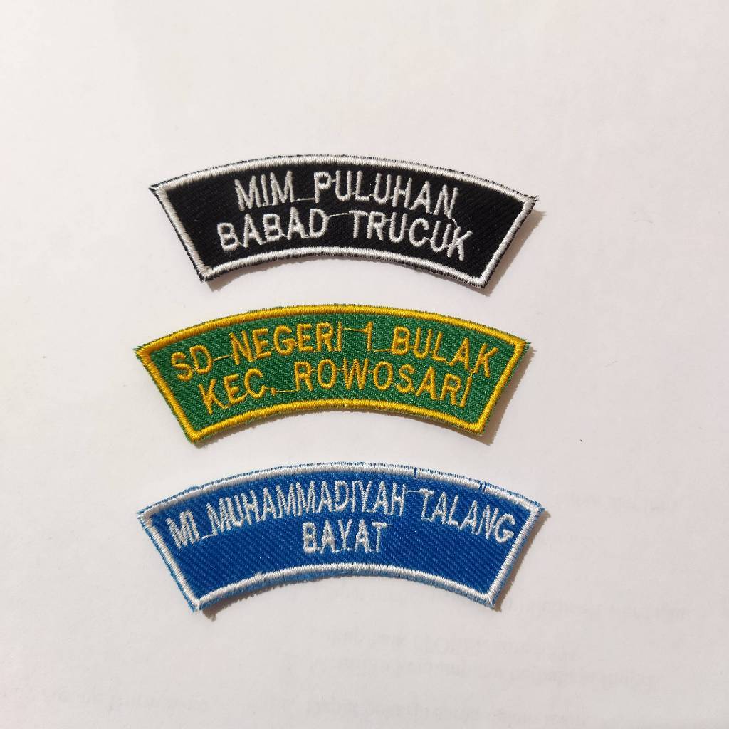 School Location เย็บปักถักร้อย Bet ขนาด 8x2.8 CM เย็บปักถักร้อยพรีเมี่ยมมีให้เลือกหลายสีสามารถขอโรงเ