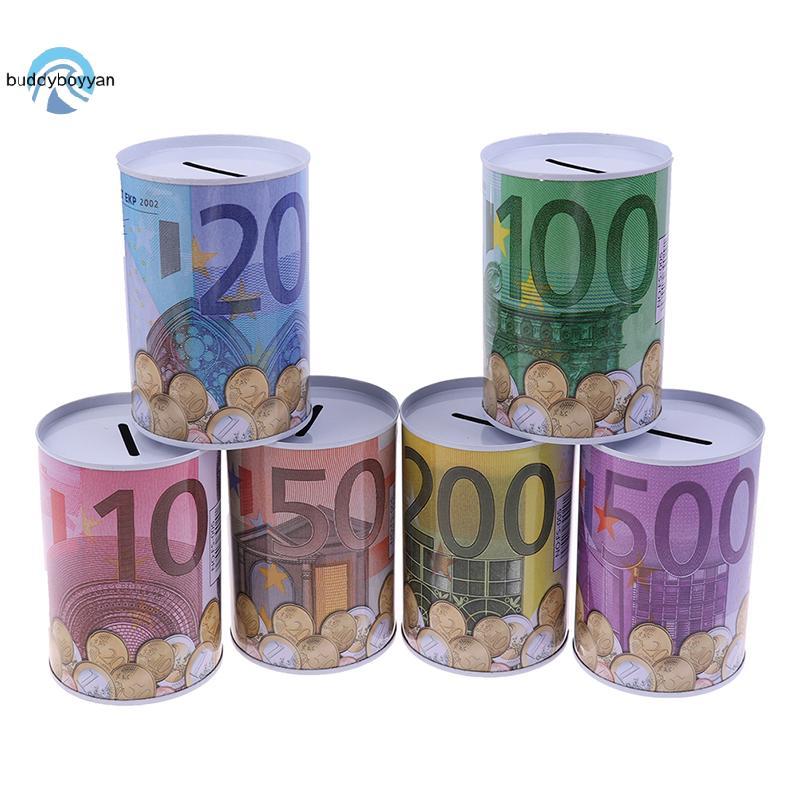 Teeny-weeny Euro Dollar กล่องเงิน กระบอกปลอดภัย Piggy Bank Bank Bank สําหรับเหรียญ Deposit กล่อง tw
