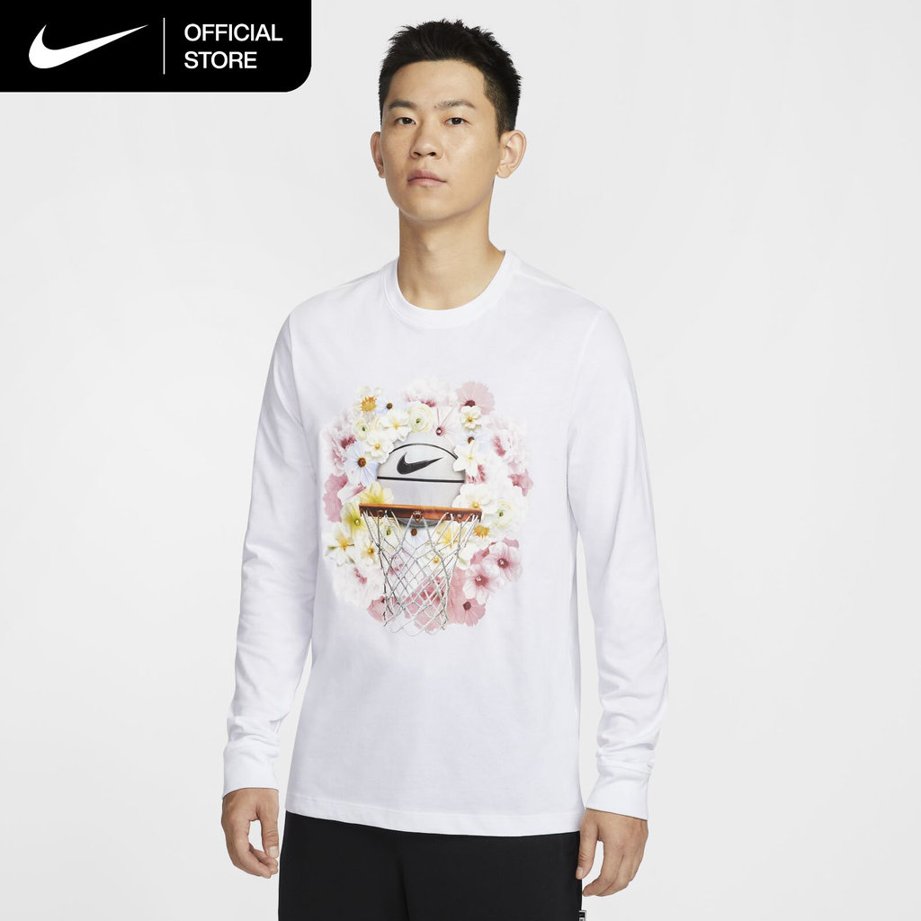 Nike Men's Sportswear Max90 Basketball LongSleeve Long Sleeve T-Shirt - White [HJ3349-100]