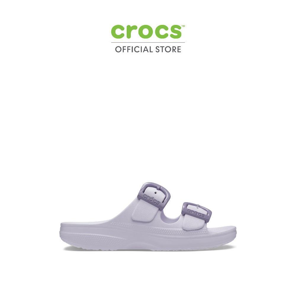 CROCS รองเท้าแตะผู้หญิง SATURDAY ENAMEL BUCKLE SANDAL - PURPLE HALO