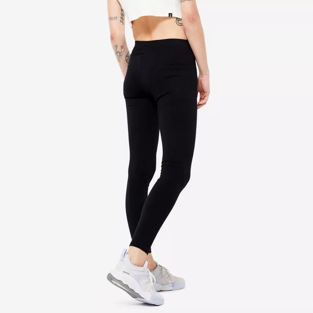 Decathlon กางเกงเลกกิ้งผู้หญิงออกกำลังกายผ้าฝ้าย Salto 100 Series Black thumbnail 5