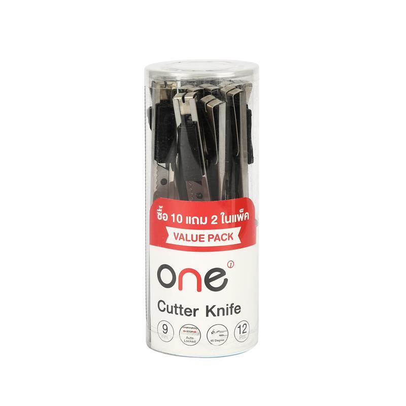 ONE มีดคัตเตอร์ รุ่น SX48-12 สีเงิน ขนาด 9 มม. (แพ็ค 12 อัน)