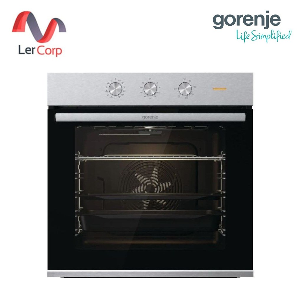 (Gorenje) เตาอบระบบเดียว ติดตั้งแบบฝัง 77 ลิตร 3,500 วัตต์ รุ่น BO6727E03X พร้อมถาด, ตะแกรงและอุปกรณ์อื่นๆ