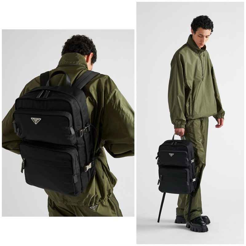 เกรดแท้ | กระเป๋าเป้หนัง Re-Nylon และ Saffiano 2VZ101