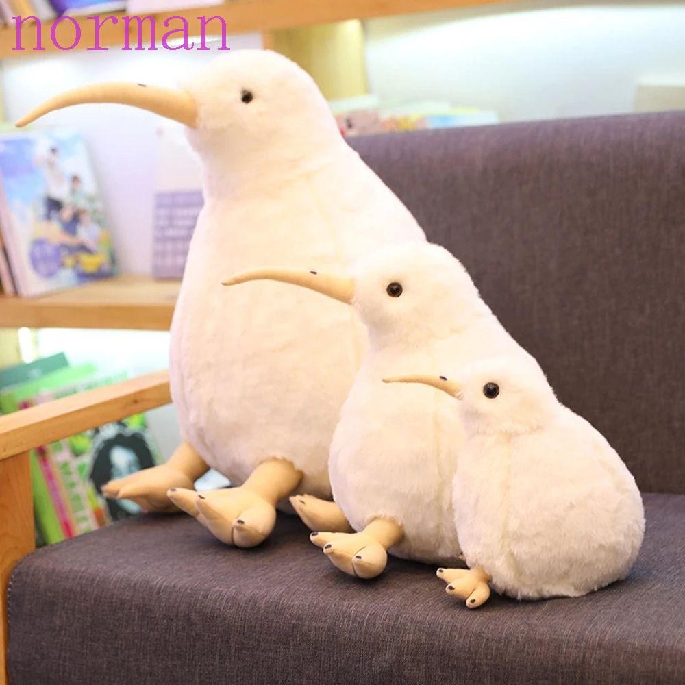 NORMAN จําลองนกตุ๊กตาเด็กหมอนการ์ตูนของเล่นเด็กคริสต์มาสน่ารักเหมือนจริง Kiwi Bird Zealand Bird Plus