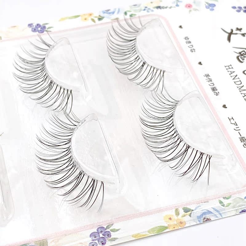 Elmo Natural Curling จําลองโปร่งใส Stem Influencer ขนตาปลอม Soft Stem 3 คู่เจ้าสาวแต่งหน้า Photo Stu