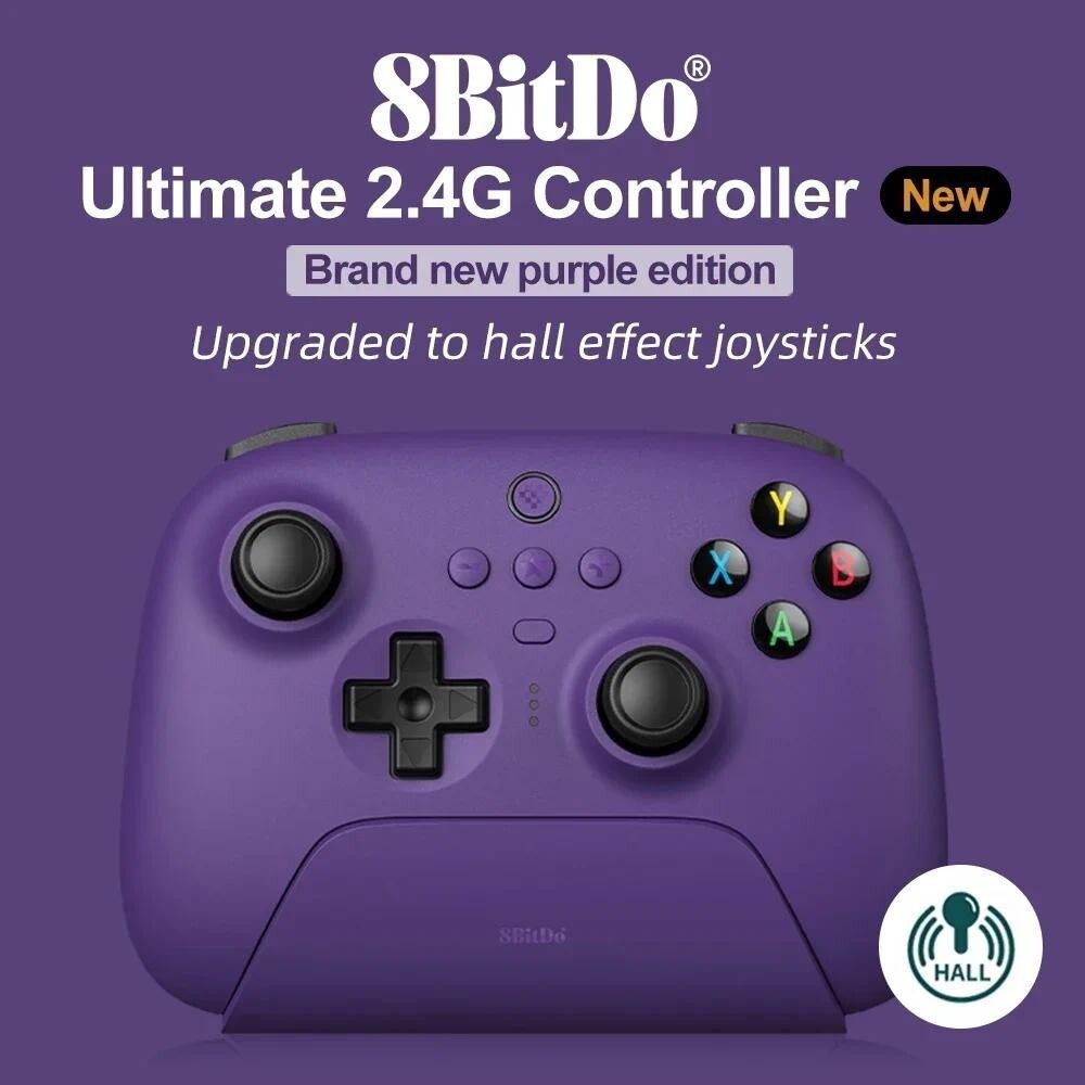 8BitDo ใหม่ Ultimate 2.4G Hall Effect จอยสติ๊ก Update Gang Controller สําหรับ PC Windows Steam Deck 