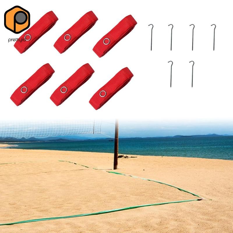พริตตี้เนีย เส้นสนามวอลเลย์บอลชายหาด 6 ชิ้น สำหรับกำหนดขอบเขตสนาม